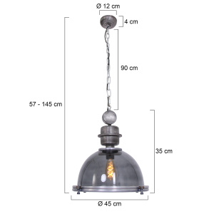 Hanglamp Steinhauer Bikkel Transparant 1452GR Industrieel