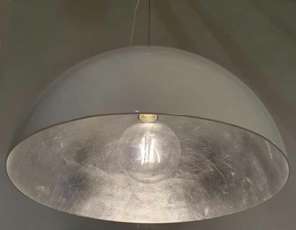 Koepel hanglamp Wit Bladzilver 50cm 12127-50