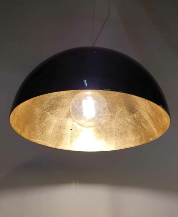 Koepel hanglamp Zwart Bladgoud 50cm 12127-50