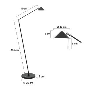 Vloerlamp Steinhauer Punkt LED Zwart 2559ZW Modern