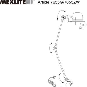Tafellamp Mexlite Davin Ruw afgewerkt staal 7655W