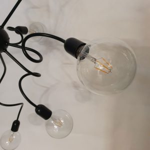 Hanglamp Design Videlamp 9 Lichts Kronkel E27 matzwart