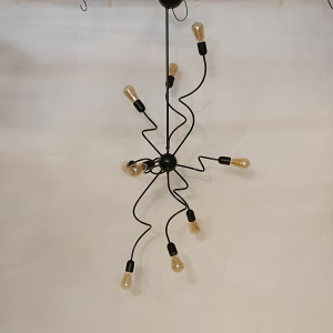 Hanglamp Design Videlamp 9 Lichts Kronkel E27 matzwart