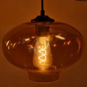 Moderne Zwarte Hanglamp 120 x 30 cm 7 Lichts Amber Smoke