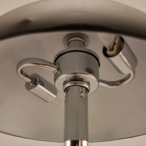 Artdelight Tafellamp Bureau Chroom + Zwart glazen kap Retro