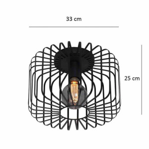 Freelight Plafondlamp Stecca middel 33cm matzwart PL7033Z