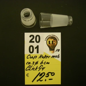 Cup glas koker klein helder/mat