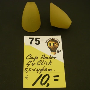 Cup glas afgeschuind mat amber