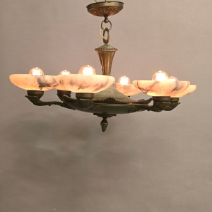 plafondlamp Art Deco Albast 275 Refurbished