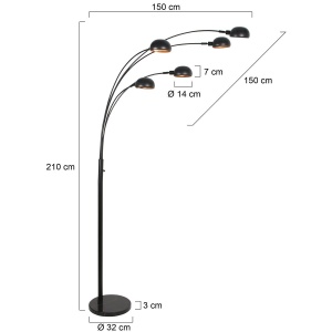 Mexlite vloerlamp Pentra 4855ZW Tweede Kansje - Afbeelding 2